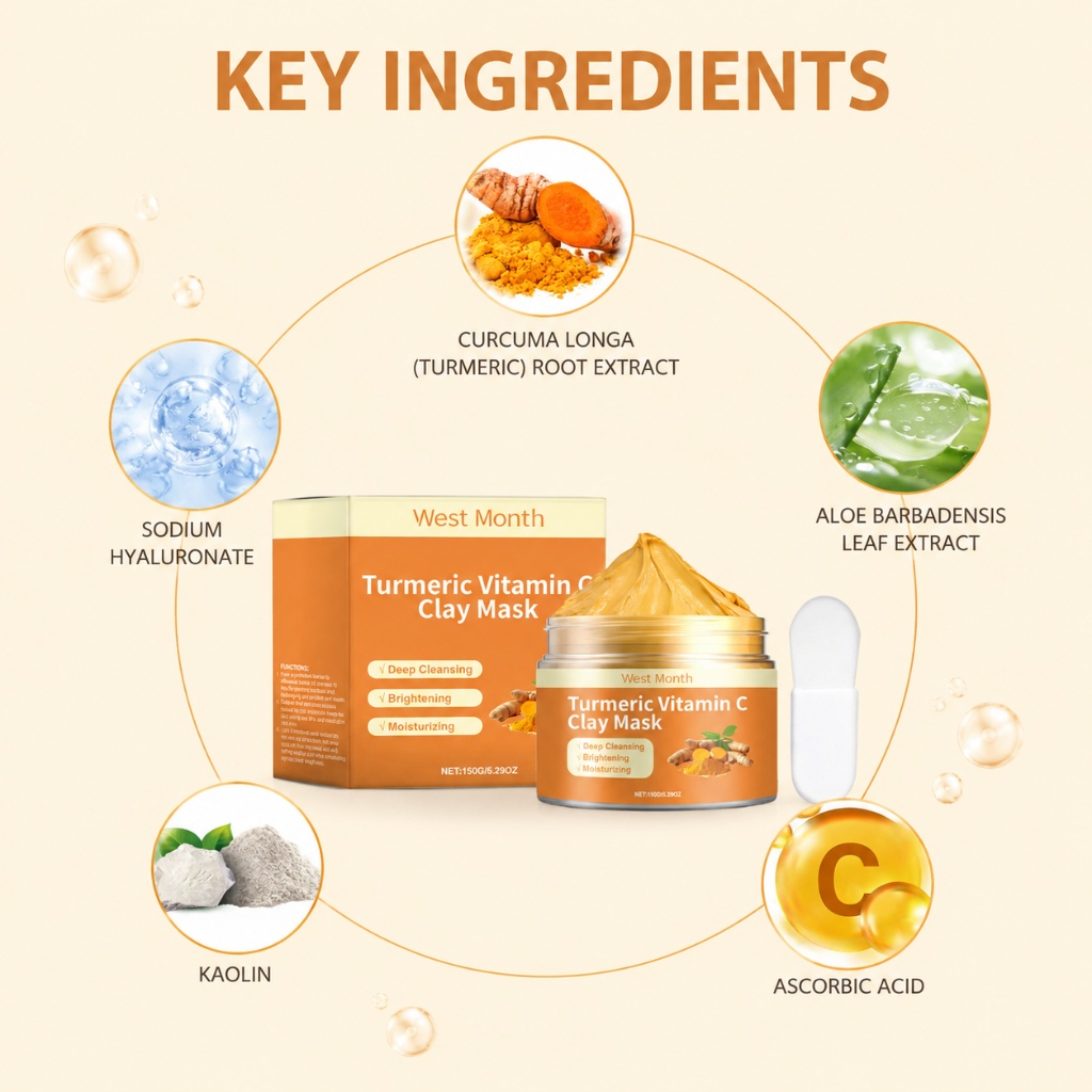 Turmeric Vitamin C Clay Mask D - Mud Mask Kaolin recension och pris