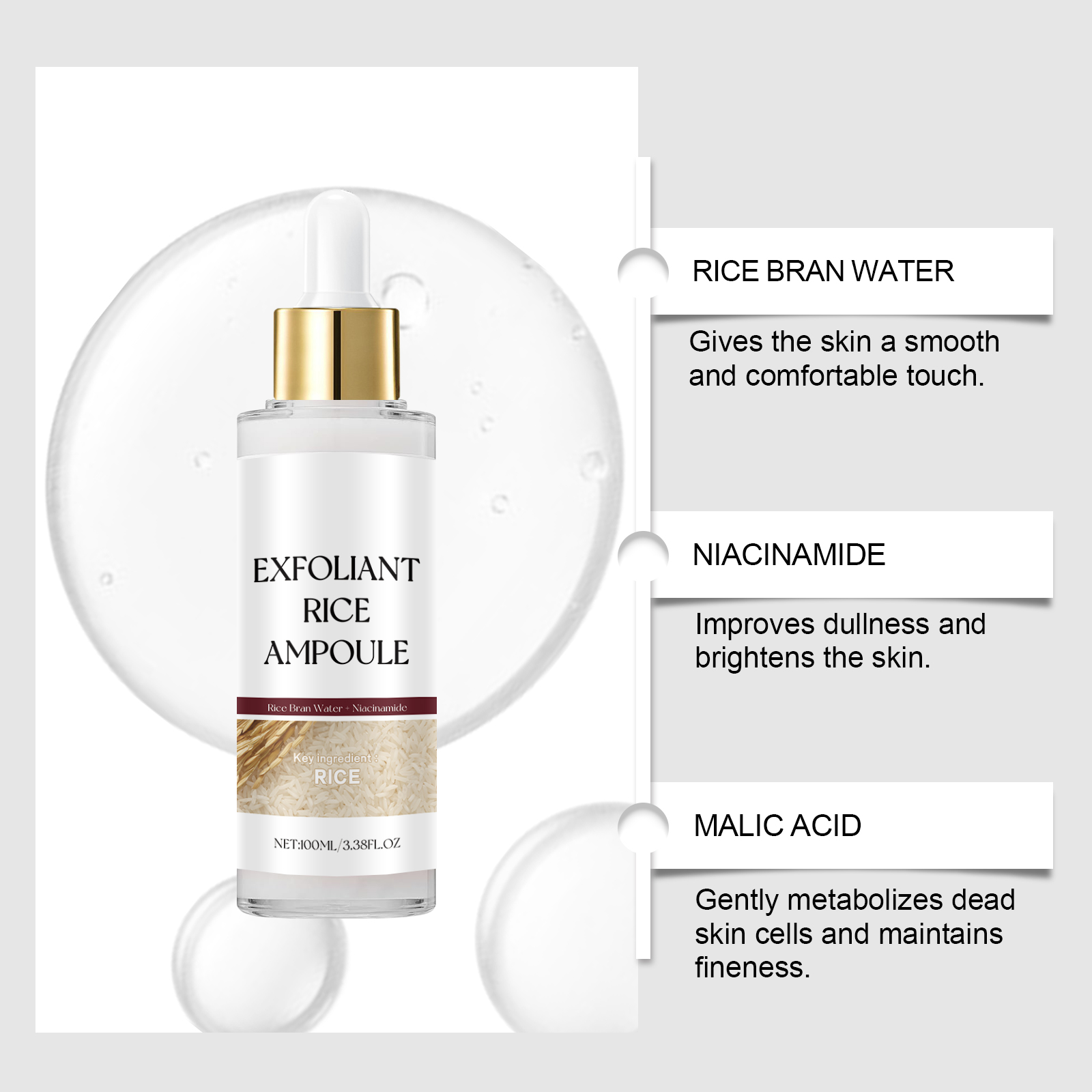 Rice Exfoliating Ampoule Facia - Skincare Niacinamide recension och pris