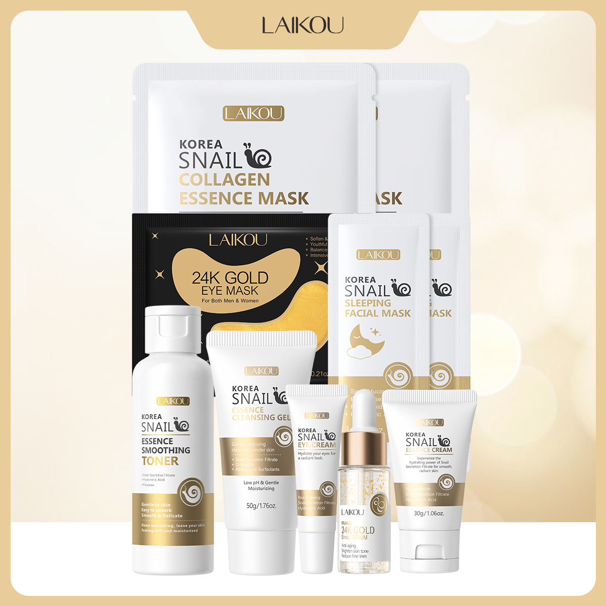 LAIKOU Snail 24K Gold Skincare - Skincare Garnier recension och pris