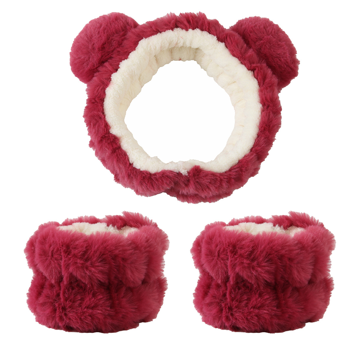 3pcs Cute Bear Headband Set Fl - Skincare Animate recension och pris